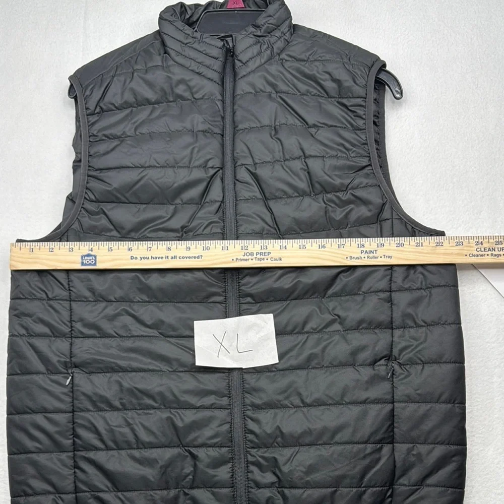 Men’s Black Quilted Puffer Vest with High Collar full zip up lightweight jacket